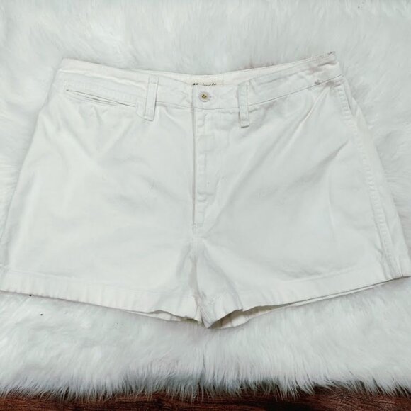 Madewell Denim High Waisted Casual Coastal Mom Shorts Cream Womens Size 30 - Picture 2 of 10